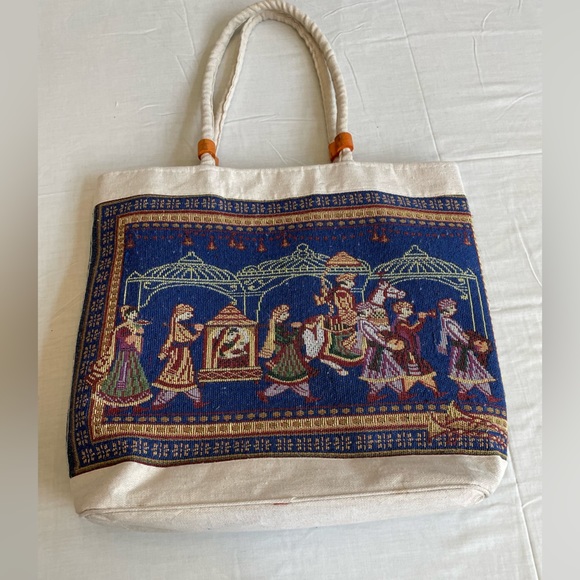 Handbags - Indian needle point shoulder tote, unique piece